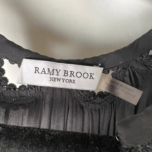 Ramy Brook Black Shirred Blouson Midi Dress Size Small - Picture 4 of 7